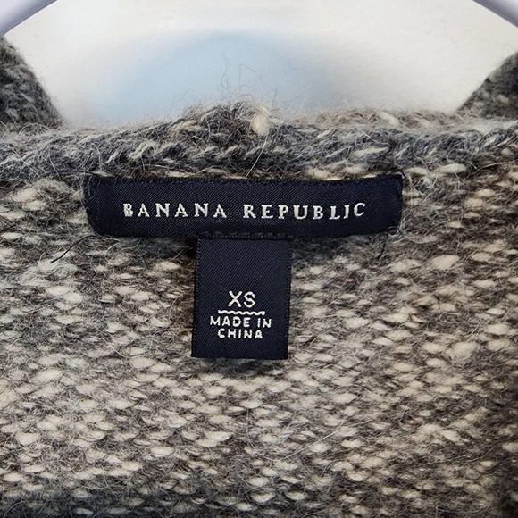 Banana Republic Alpaca Cardigan Womens XS Gray Hooded Long Sleeve Wool Pockets - Picture 15 of 15